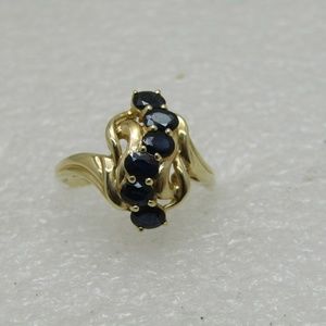 14kt Dark Blue Sapphire Ring, Size 9, 3.08gr.